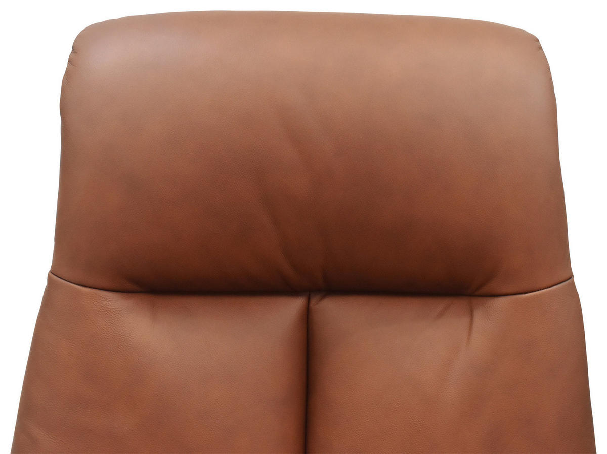 RELAXSESSELSET Lederlook Echtleder    - Cognac/Schwarz, Design, Leder/Holz (72/109/86/111/81cm) - Livetastic