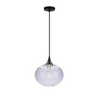 SVJETILJKA VISEĆA    24/24/90 cm    Exeter  - crna, Design, staklo/metal (24/24/90cm)