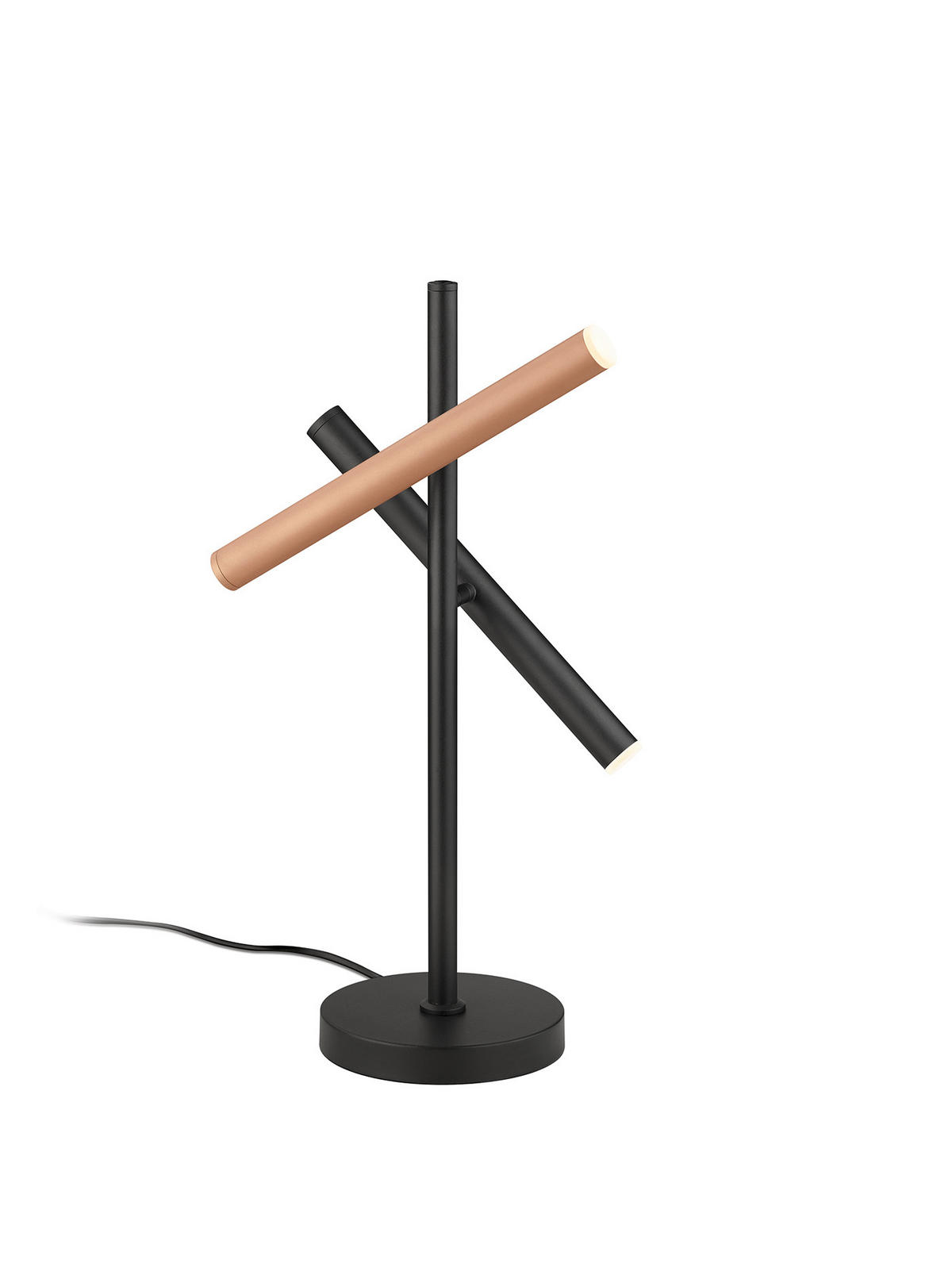 STOLNÁ LED LAMPA, senzorový stmievač, 16.0/50.0 cm  - hnedá/čierna, Konventionell, kov (16.0/50.0cm) - Musterring