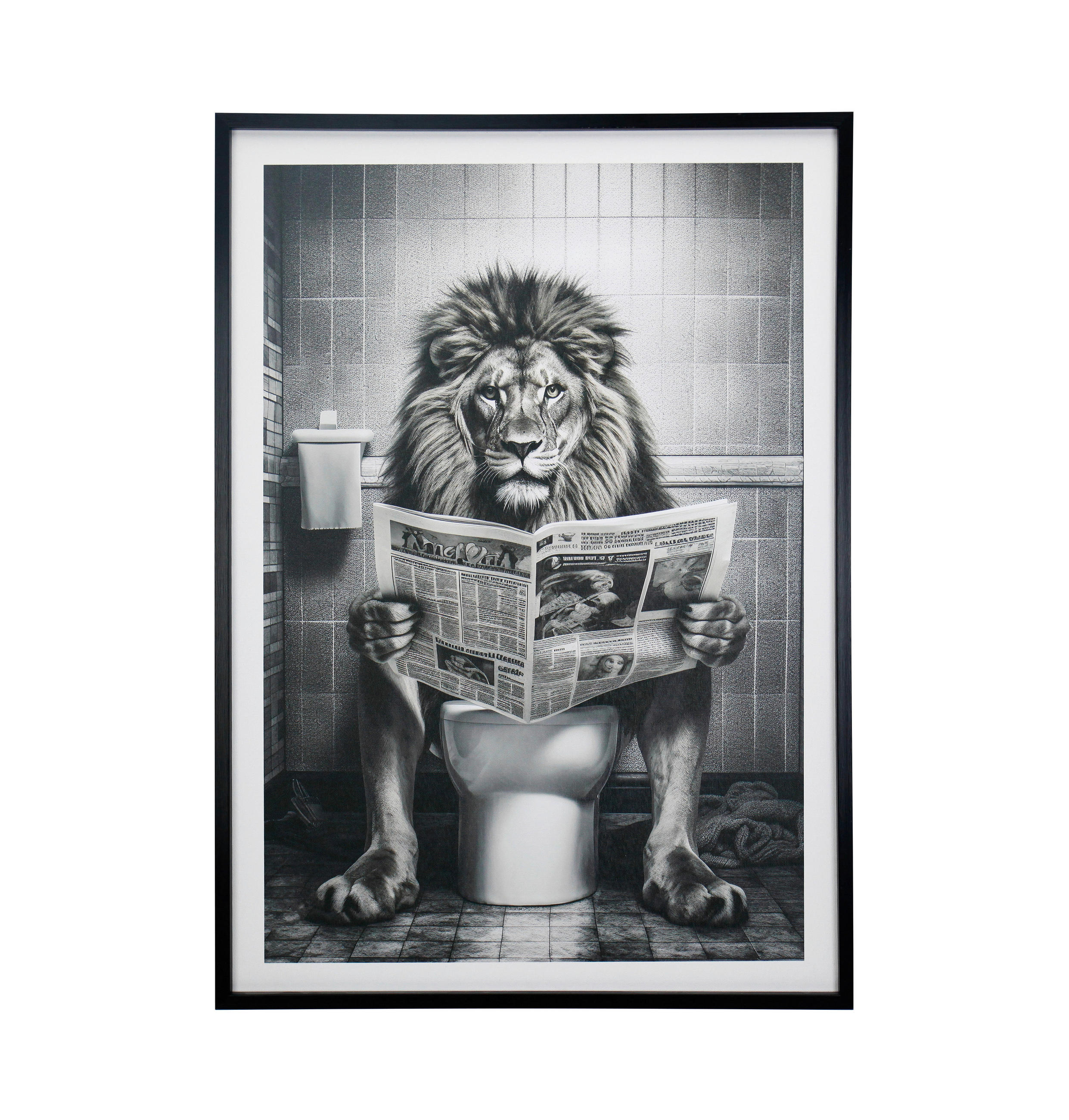 KUNSTDRUCK Tiere 50/70 cm  - Schwarz, Trend, Holzwerkstoff/Kunststoff (50/70cm) - Monee