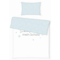 BABYBETTWÄSCHE Renforcé 100/135 cm  - Blau/Weiß, KONVENTIONELL, Textil (100/135cm)