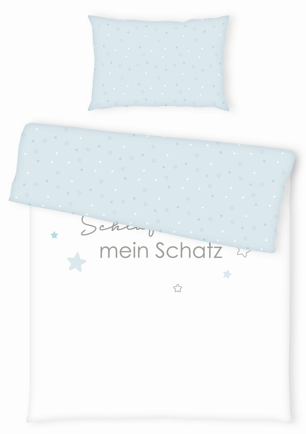 BABYBETTWÄSCHE Renforcé 100/135 cm  - Blau/Weiß, KONVENTIONELL, Textil (100/135cm)