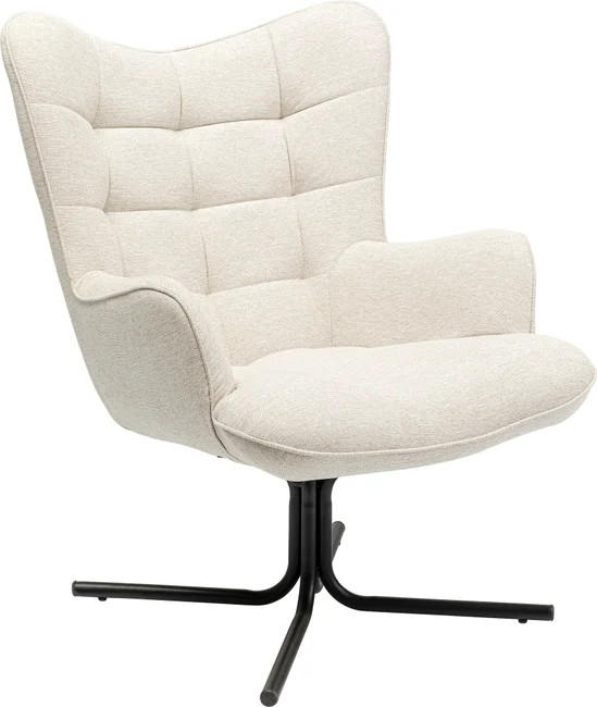 SESSEL in Chenille Schwarz, Beige  - Beige/Schwarz, Design, Textil/Metall (82/95/73cm) - Kare-Design