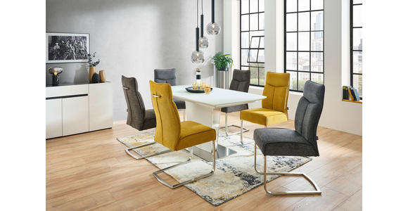 SCHWINGSTUHL in Edelstahl Webstoff - Edelstahlfarben/Grau, Design, Textil/Metall (44/102/64cm) - Novel