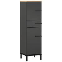 UNTERSCHRANK 34/123/34 cm   - Eichefarben/Schwarz, MODERN, Holzwerkstoff/Metall (34/123/34cm) - Xora