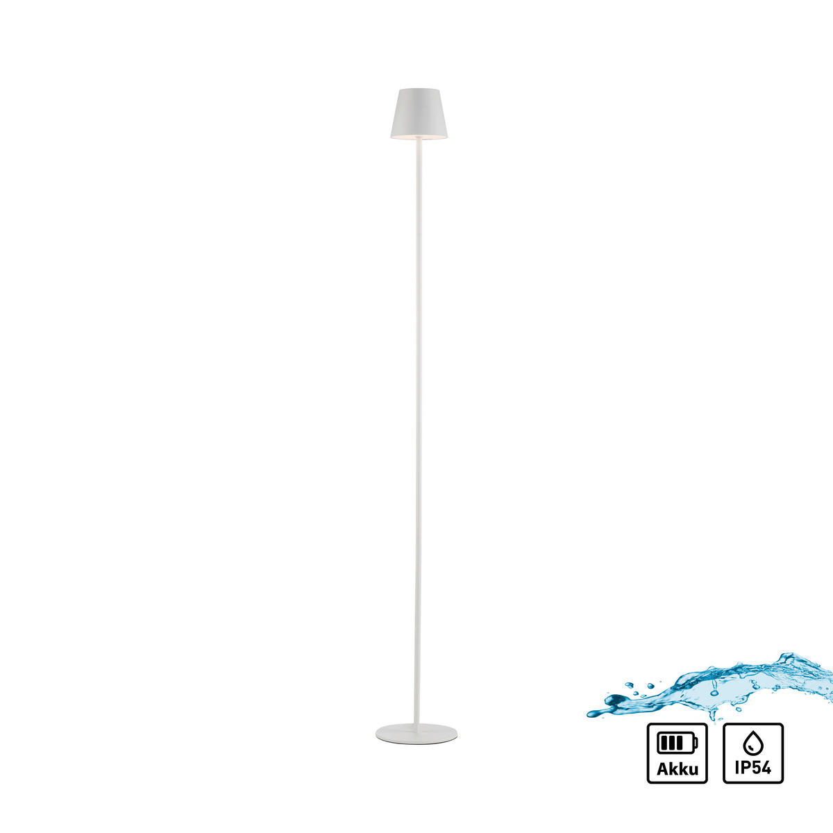 PODNA PUNJIVA SVJETILJKA  - bijela, Trend, metal/plastika (16/16/125cm)
