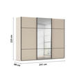 SCHWEBETÜRENSCHRANK  in Champagner  - Champagner/Schwarz, KONVENTIONELL, Glas/Holzwerkstoff (242/223/68cm) - Novel