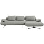 ECKSOFA in Chenille Hellgrau  - Hellgrau/Schwarz, Design, Textil/Metall (334/168cm) - Dieter Knoll