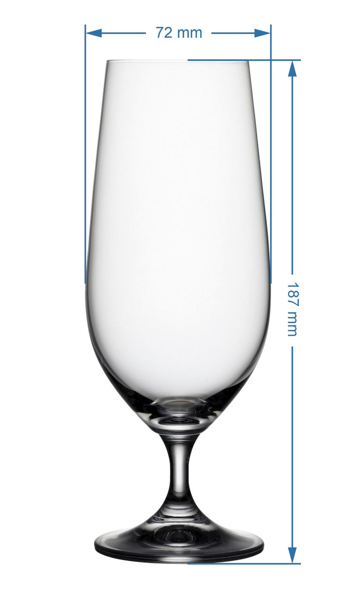 TULIPÁNOVÝ POHÁR NA PIVO - priehľadné, Basics, sklo (0,38l) - Novel