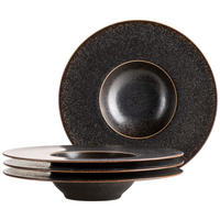 TELLERSET Powerful 4-teilig  - Schwarz/Braun, Trend, Keramik (25cm) - Mäser