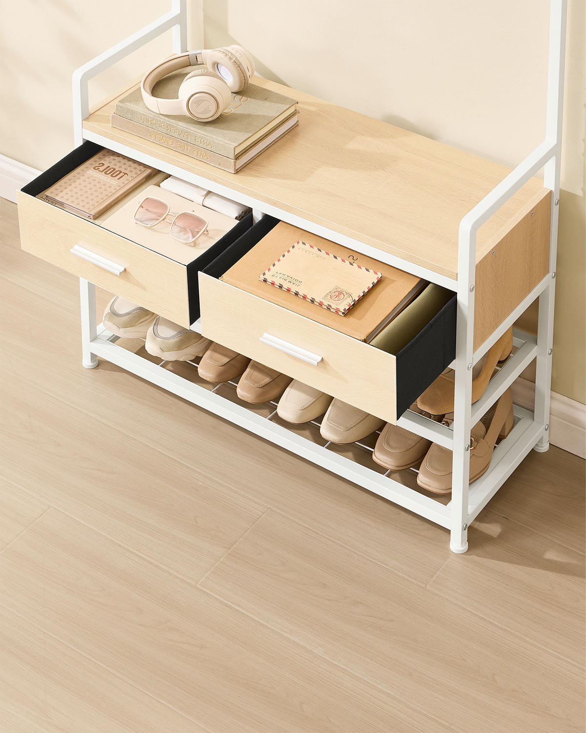 GARDEROBE 4-teilig  in 80,4/181,6/30 cm  - Eichefarben/Weiß, Trend, Holzwerkstoff/Metall (80,4/181,6/30cm) - Boxxx