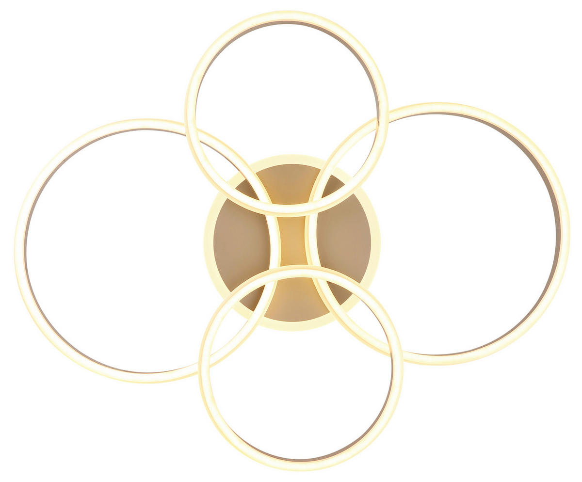 LED-DECKENLEUCHTE Rubio 84,5/68/14 cm  - Sandfarben/Opal, Design, Kunststoff/Metall (84,5/68/14cm) - Globo