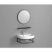 WASCHBECKEN 45/12/36 cm  - Schwarz/Weiß, KONVENTIONELL, Keramik/Metall (45/12/36cm) - Sanotechnik