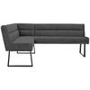 ECKBANK 159/217 cm Webstoff Dunkelgrau, Schwarz   - Dunkelgrau/Schwarz, Design, Textil/Metall (159/217cm) - Novel