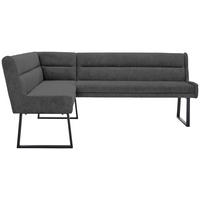 ECKBANK 159/217 cm Webstoff Dunkelgrau, Schwarz   - Dunkelgrau/Schwarz, Design, Textil/Metall (159/217cm) - Novel