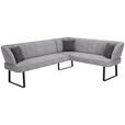 ECKBANK 233/189 cm Webstoff Dunkelgrau   - Dunkelgrau/Schwarz, Design, Textil/Metall (233/189cm) - Novel