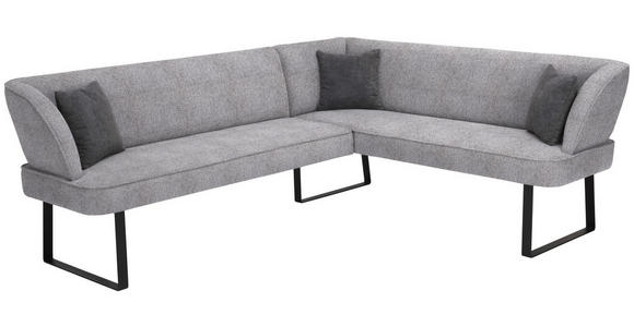 ECKBANK 233/189 cm Webstoff Dunkelgrau - Dunkelgrau/Schwarz, Design, Textil/Metall (233/189cm) - Novel