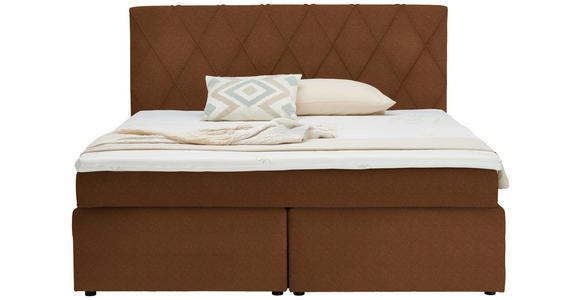 BOXSPRINGBETT 180/200 cm in Rostfarben - Rostfarben/Schwarz, Design, Kunststoff/Textil (180/200cm) - Xora
