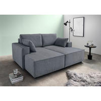 BIGSOFA in Chenille Anthrazit  - Anthrazit/Schwarz, Modern, Kunststoff/Textil (188/86/154cm) - Livetastic