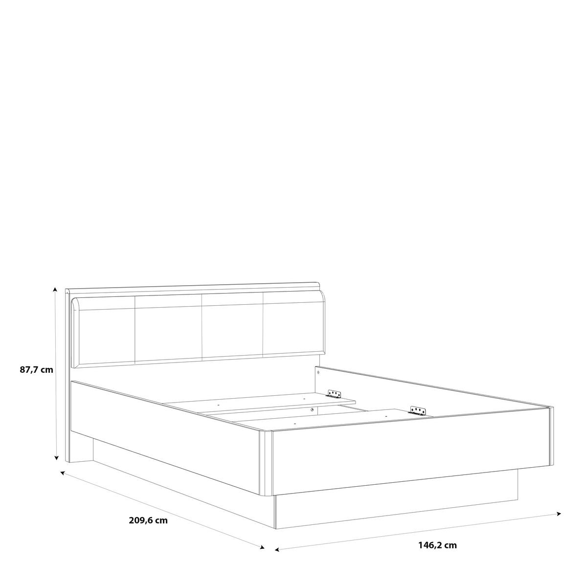 BETT 140/200 cm  in Eichefarben, Weiß Hochglanz  - Eichefarben/Weiß Hochglanz, Design, Kunststoff (140/200cm) - Carryhome