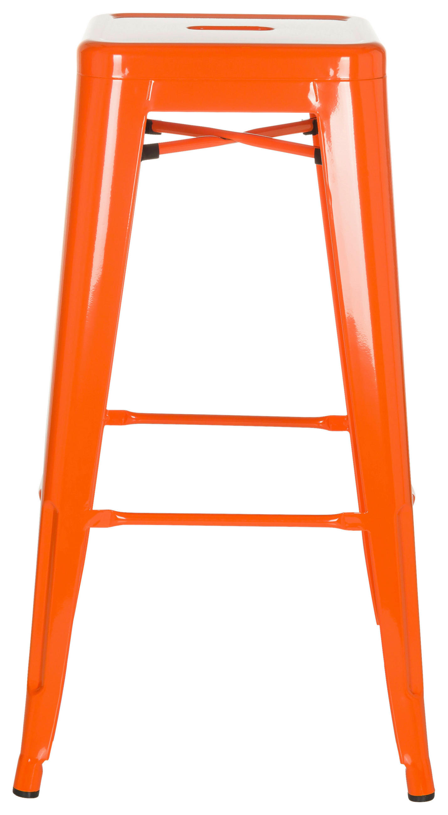 BARHOCKER Orange Stahl stapelbar  - Orange, Basics, Metall (44/77/44cm) - MID.YOU