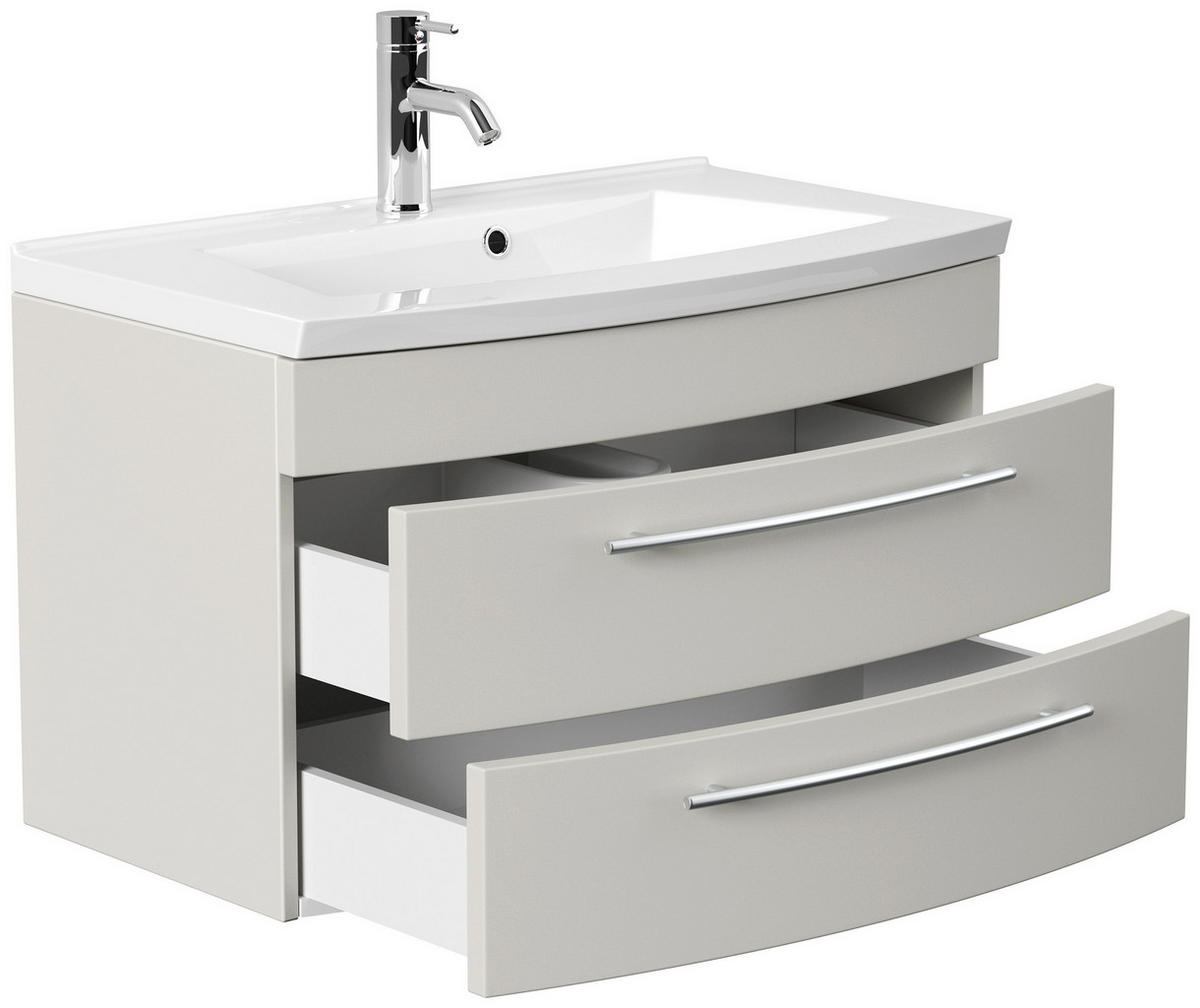 UMIVAL. ENOTA Z UMIVALNIKOM  - kašmir/bela, Trend, kamen/kovina (80cm) - MID.YOU