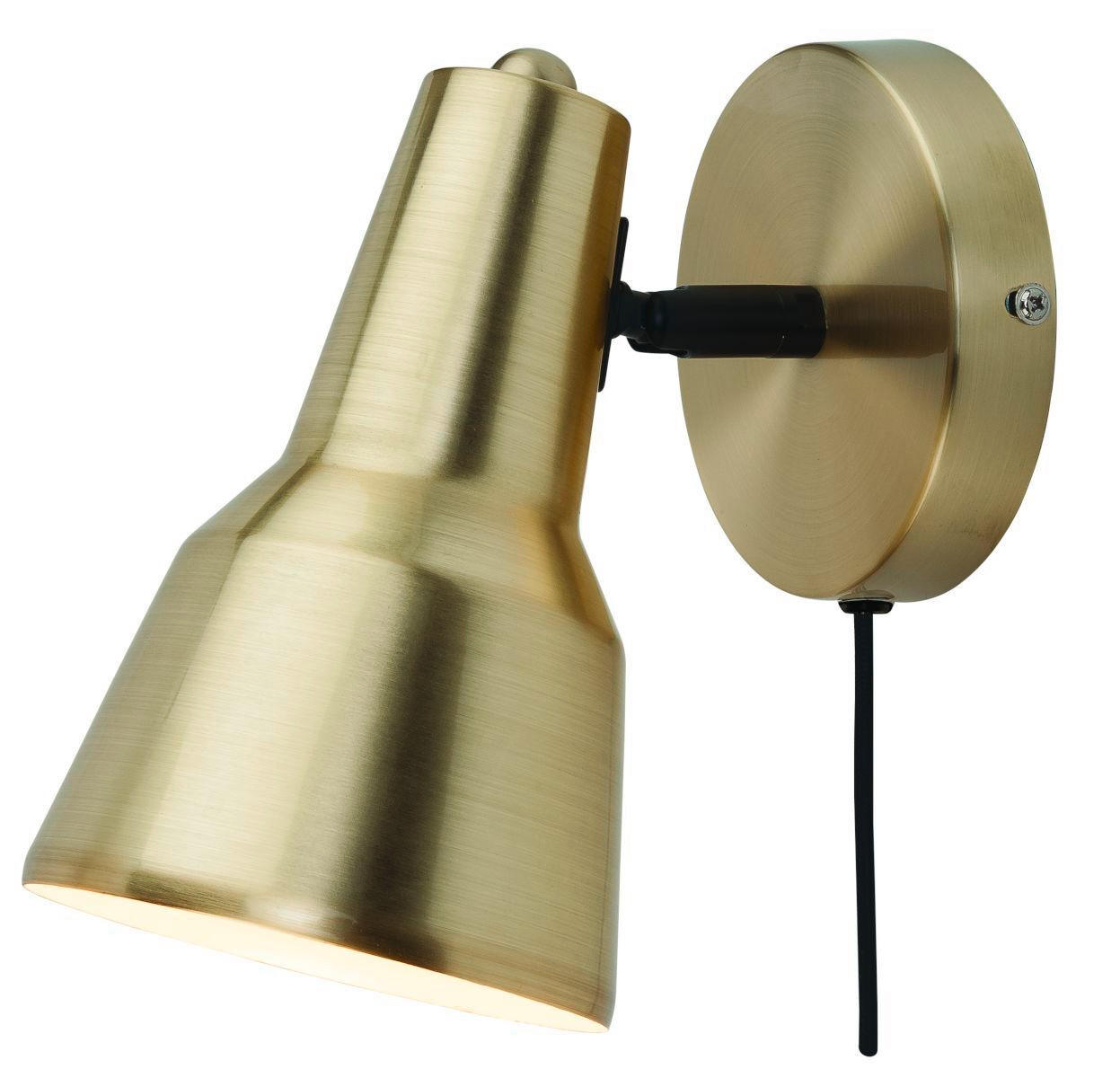 VÄGGLAMPA VALENCIA 13,5/21,5/20 cm   - svart/guldfärgad, Design, metall (13,5/21,5/20cm) - It's about Romi