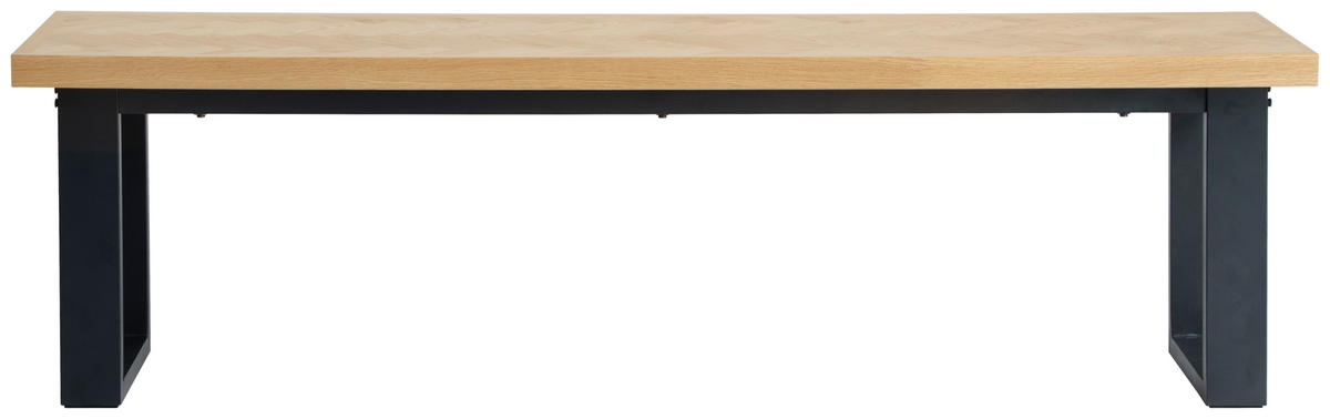 SITZBANK 140/45/40 cm Naturfarben, Schwarz Eiche furniert  - Eichefarben/Schwarz, MODERN, Holz/Metall (140/45/40cm) - MID.YOU