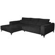ECKSOFA  in Chenille Schwarz  222/279 cm  - Schwarz, KONVENTIONELL, Kunststoff/Textil (222/279cm) - Hom`in