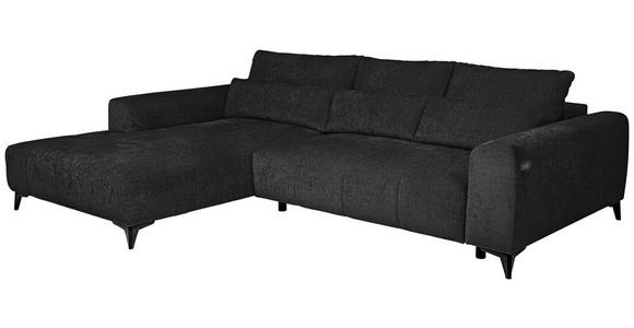 ECKSOFA  in Chenille Schwarz  222/279 cm  - Schwarz, KONVENTIONELL, Kunststoff/Textil (222/279cm) - Hom`in