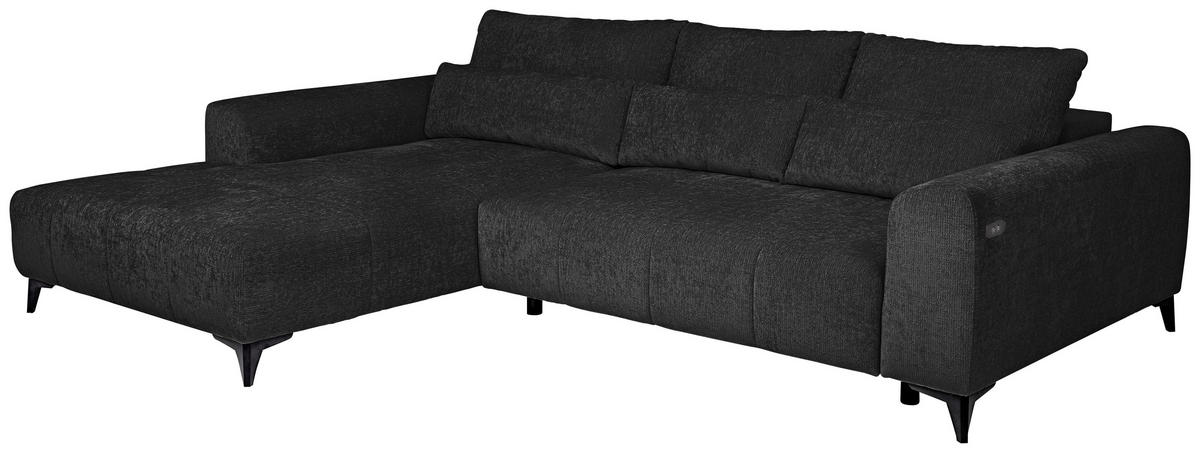 HÖRNSOFFA i chenille svart  - svart, Klassisk, textil/plast (222/279cm) - MID.YOU