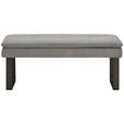 HOCKERBANK 123/53/55 cm Flachgewebe Grau Metall  - Schwarz/Grau, Design, Textil/Metall (123/53/55cm) - Novel