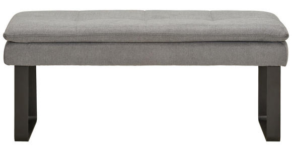 HOCKERBANK 123/53/55 cm Flachgewebe Grau Metall  - Schwarz/Grau, Design, Textil/Metall (123/53/55cm) - Novel