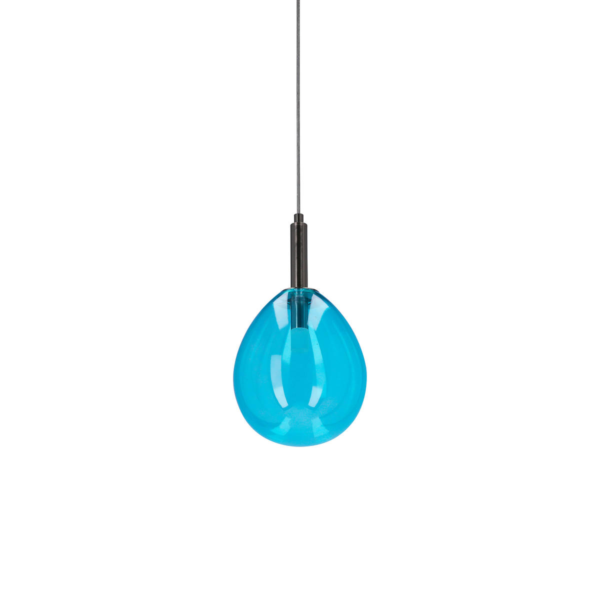 LED-HÄNGELEUCHTE Lukka 18/18/115 cm   - Chromfarben/Hellblau, Design, Glas/Metall (18/18/115cm)