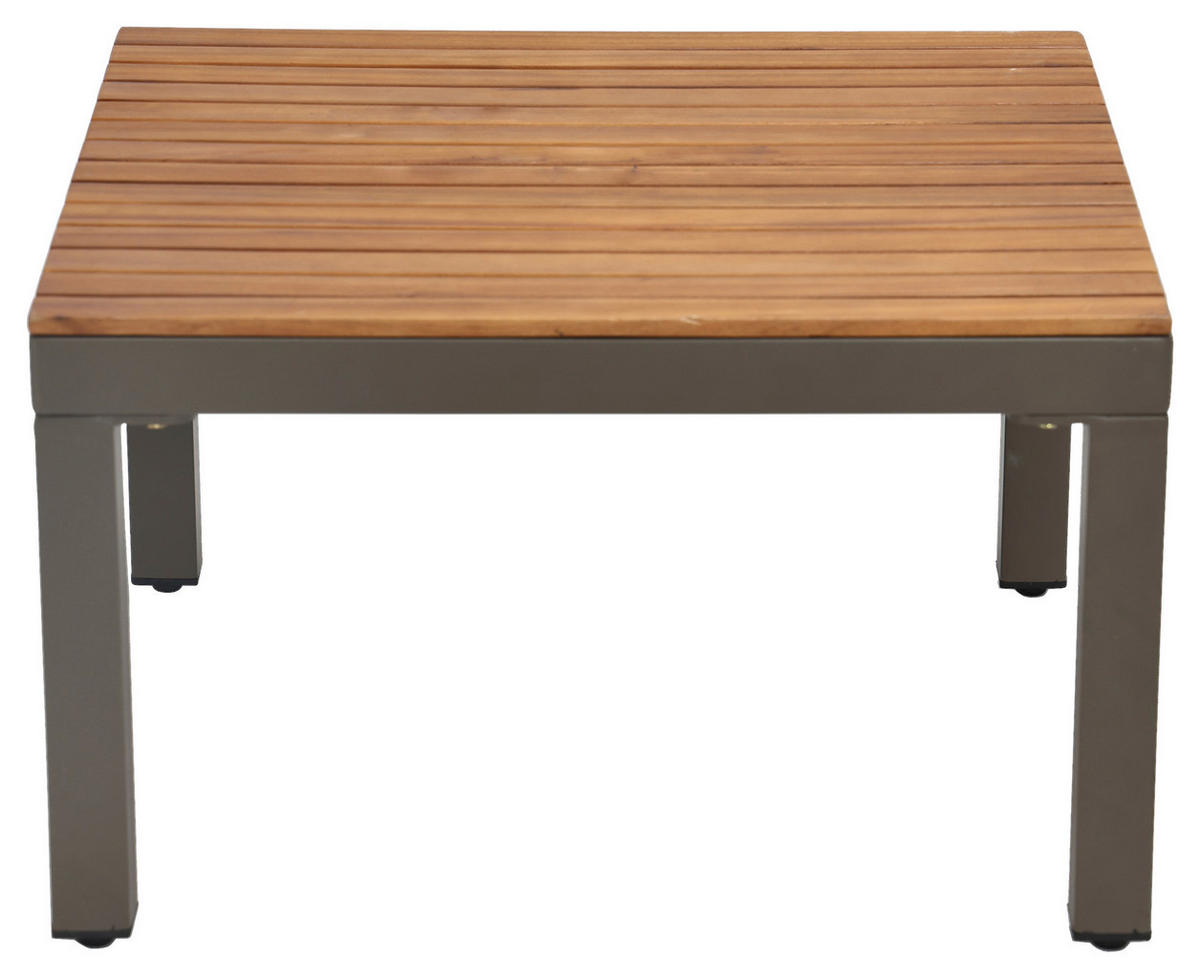 LOUNGEGARNITUR   57/35/57 cm Akazie vollmassiv Aluminium  - Beige/Beigebraun, MODERN, Holz/Textil (57/35/57cm) - Ambia Garden