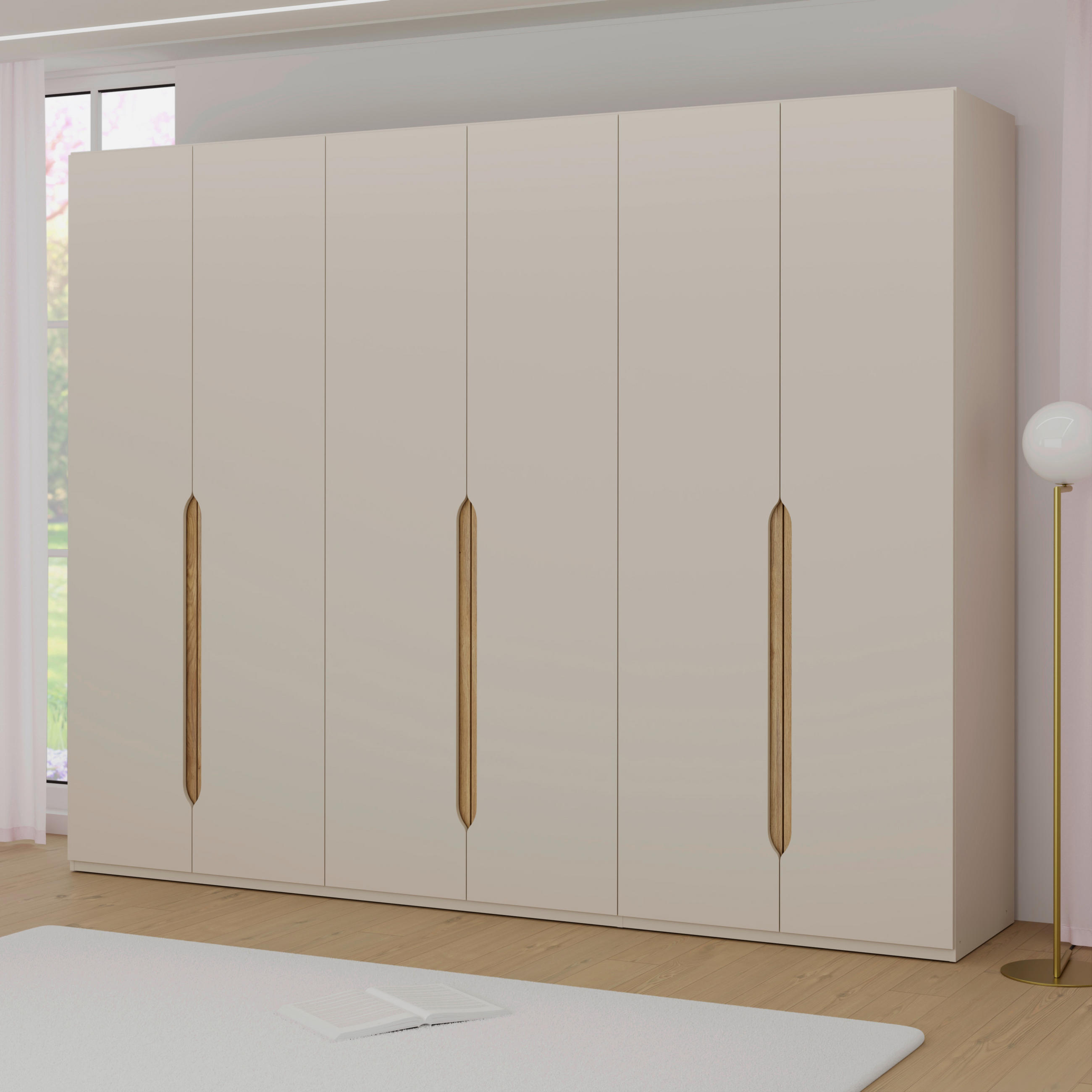 ORMAR S KLASIČNIM VRATIMA boje hrasta, boje pijeska   - boje hrasta/boje pijeska, Moderno, drvni materijal/plastika (266,1/210,5/54,2cm) - Hom`in