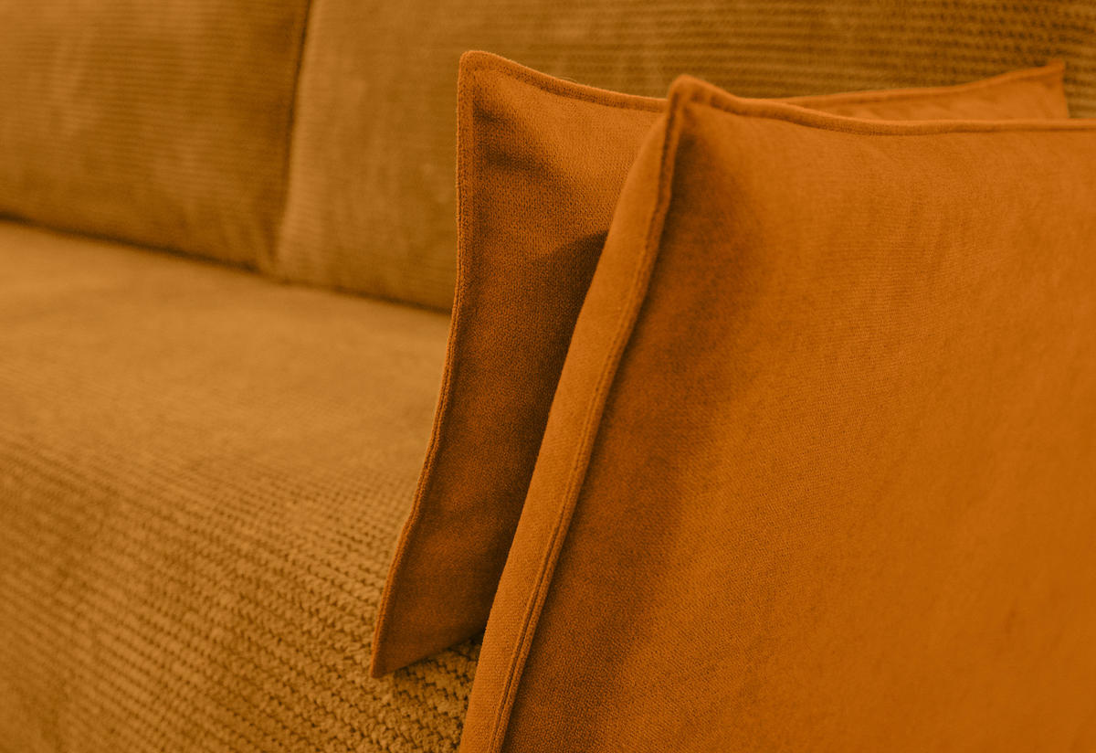 SCHLAFSOFA Cord, Flachgewebe Currygelb  - Currygelb/Schwarz, KONVENTIONELL, Textil/Metall (223/72/100cm) - Carryhome