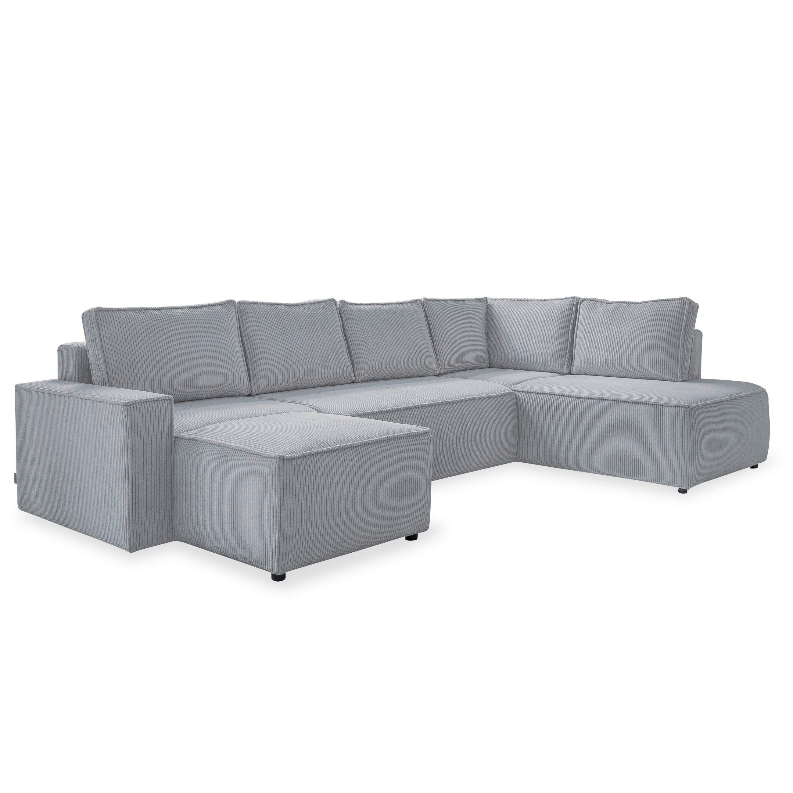SJEDEĆA GARNITURA tekstil  svijetlo siva   - svijetlo siva/crna, Design, tekstil/plastika (156/322/194cm) - MID.YOU