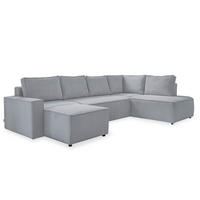 SJEDEĆA GARNITURA tekstil  svijetlo siva   - svijetlo siva/crna, Design, tekstil/plastika (156/322/194cm) - MID.YOU