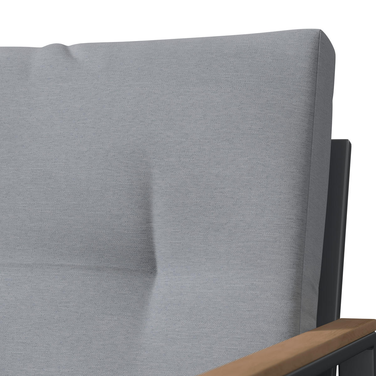 LOUNGEGARNITUR 4-teilig   120/81/80 cm Eisen  - Anthrazit/Naturfarben, Basics, Kunststoff/Textil (120/81/80cm) - Ambia Garden