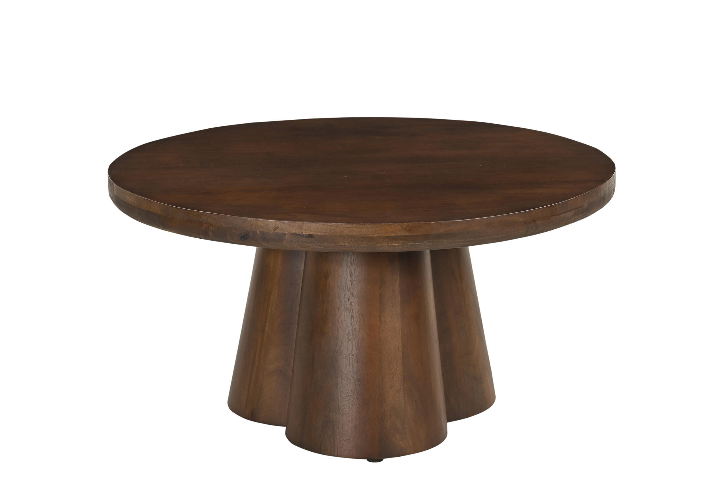 COUCHTISCH Mangoholz massiv rund Braun  - Braun, Design, Holz (80/40/80cm) - MID.YOU