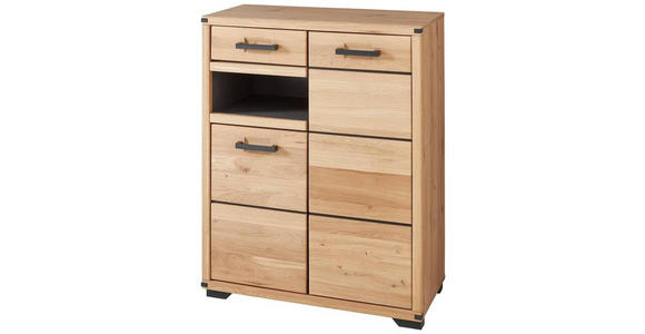 GARDEROBE 5-teilig  in 268/204/41 cm  - Wildeiche/Graphitfarben, Natur, Holz/Holzwerkstoff (268/204/41cm) - Linea Natura