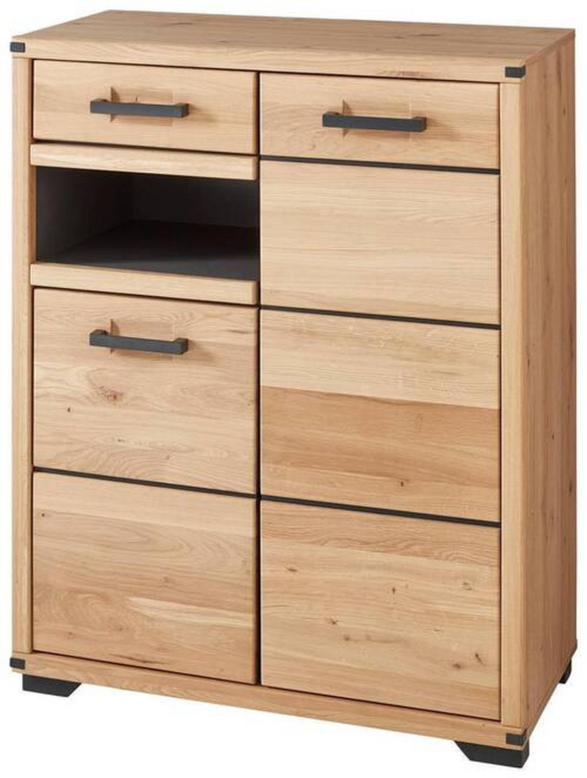 GARDEROBE 5-teilig  in 268/204/41 cm  - Wildeiche/Graphitfarben, Natur, Holz/Holzwerkstoff (268/204/41cm) - Linea Natura