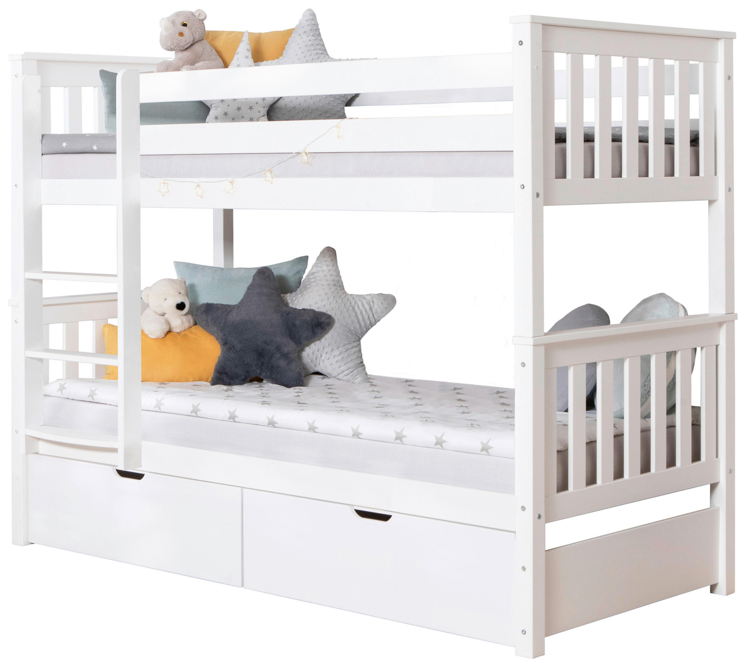 ETAGENBETT 90/200 cm Weiss  - Weiss, Modern, Holz (90/200cm) - MID.YOU