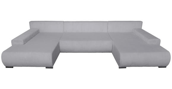 WOHNLANDSCHAFT  in Cord Grau  - Schwarz/Grau, KONVENTIONELL, Textil/Metall (191/351/191cm) - Carryhome