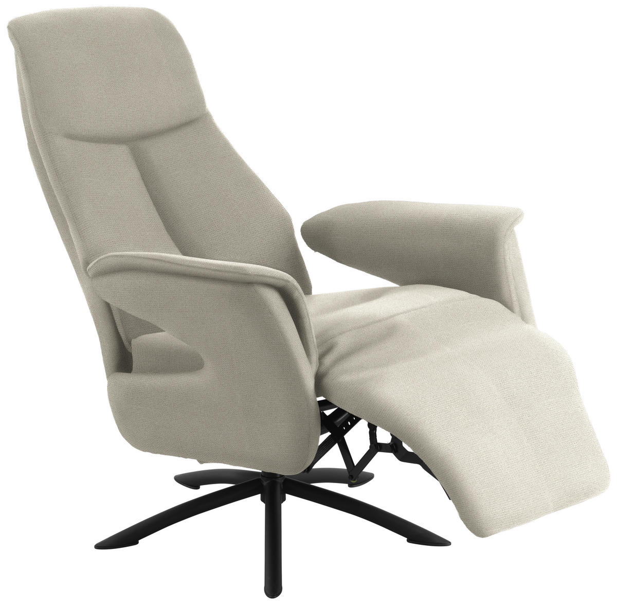 RELAXFÅTÖLJ i textil greige  - greige/svart, Design, metall/textil (73/108/86cm) - Livetastic