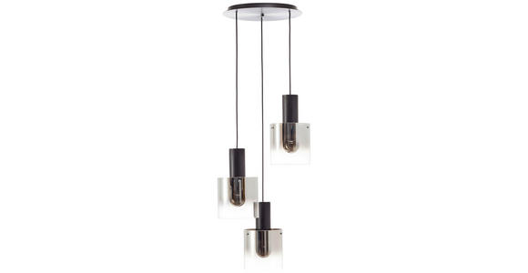 HÄNGELEUCHTE 50/200 cm  - Schwarz, Design, Glas/Metall (50/200cm) - Dieter Knoll