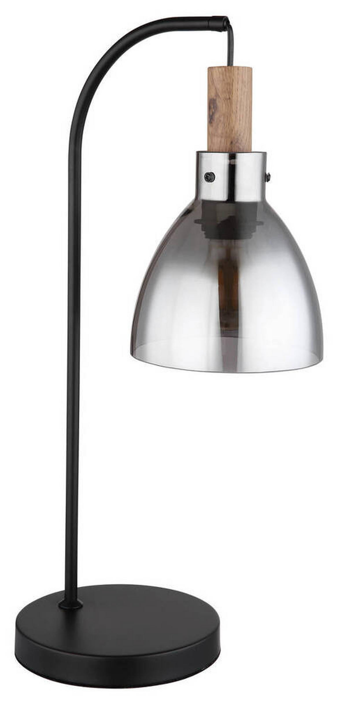 TISCHLEUCHTE - Schwarz, Design, Glas/Holzwerkstoff (25/18/55cm) - Globo