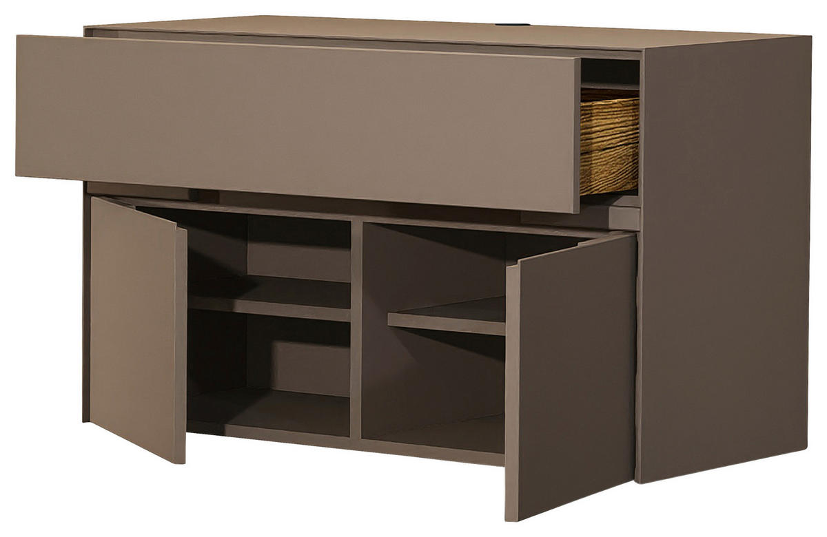 WOHNWAND  Taupe, Wildeiche 330/193/47 cm  - Taupe/Wildeiche, Design, Holz/Holzwerkstoff (330/193/47cm) - Novel