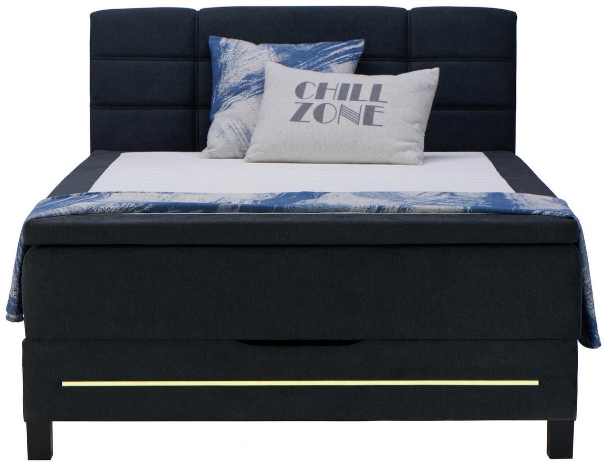 BOXSPRINGBETT 140/200 cm  in Anthrazit  - Anthrazit/Schwarz, Konventionell, Holzwerkstoff/Kunststoff (140/200cm) - Carryhome